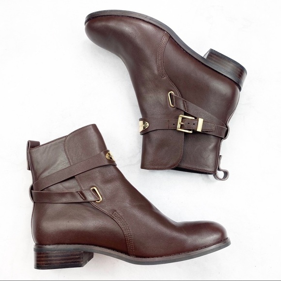 [Michael Kors] Classic Brown Leather Ankle Boots - Picture 4 of 7